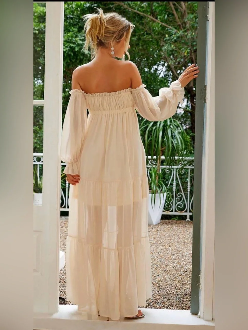 Off The Shoulder Ruffled Maxi Dress - Picture 2 of 11